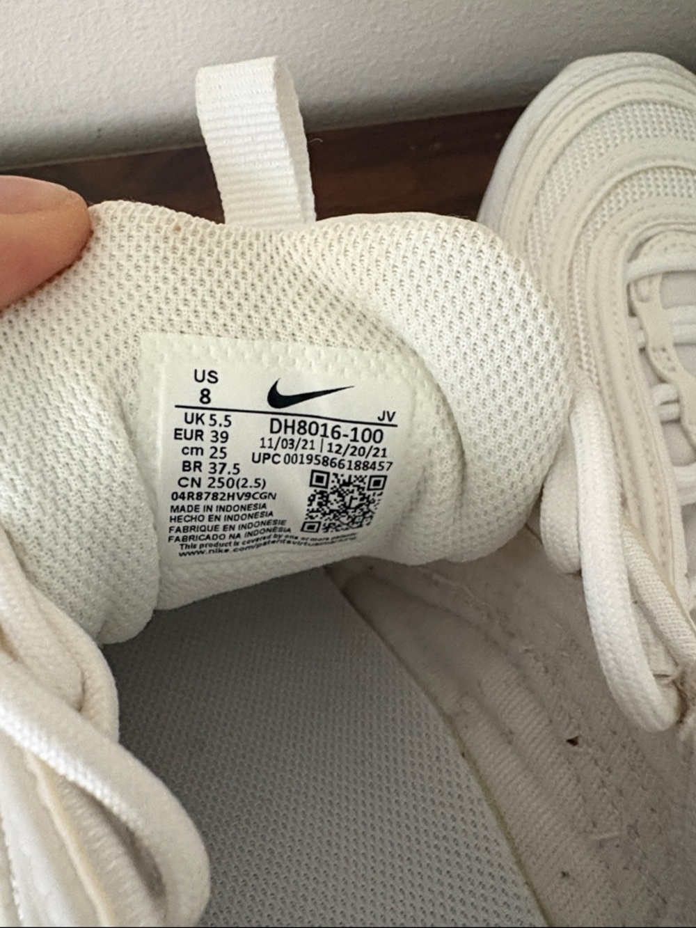 Nike Women's Air Max 97 Sneakers in Off-White/Cream - Picture 7 of 10